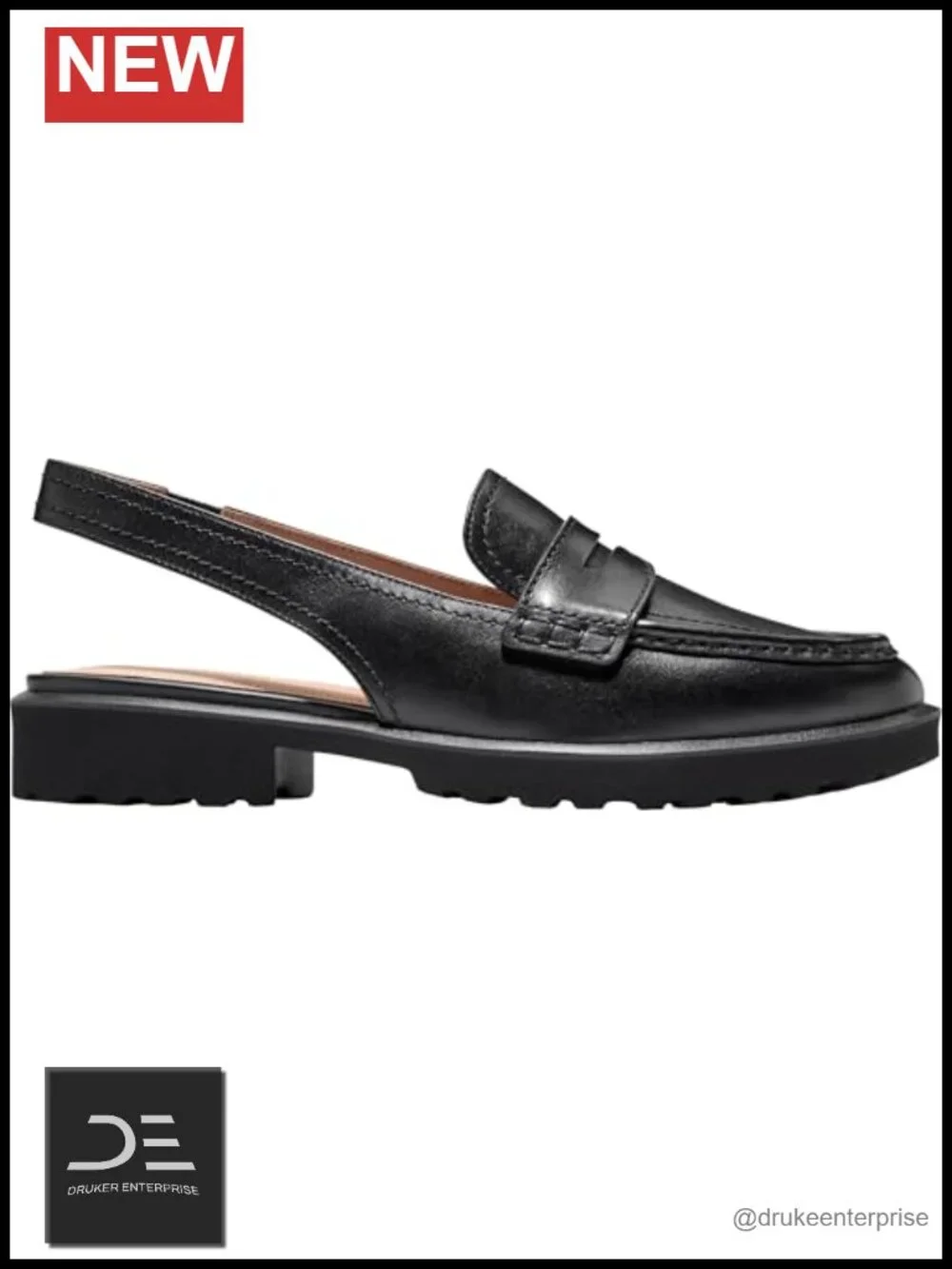 Leather Penny Sling Loafers Business Casual Comfort